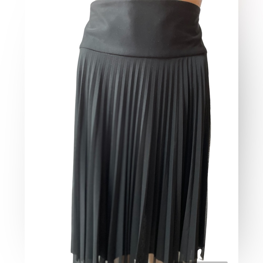 Warehouse - Black Pleated Skirt, Size: 6